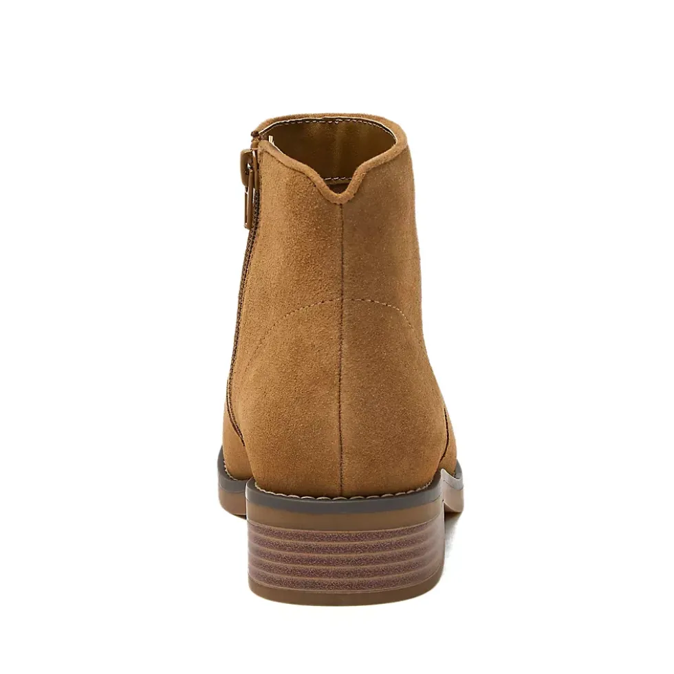 Women's Detailed Suede Zip Ankle Booties