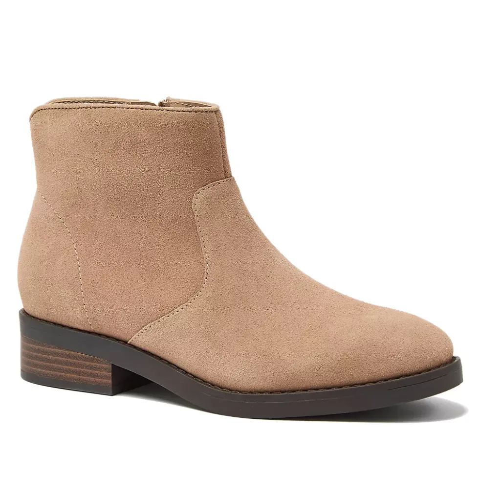 Women's Detailed Suede Zip Ankle Booties