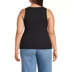 Women's Drapey Rib Fitted Henley Tank Top