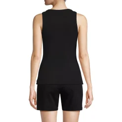 Women's Drapey Rib Fitted Henley Tank Top