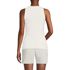 Women's Drapey Rib Fitted Henley Tank Top