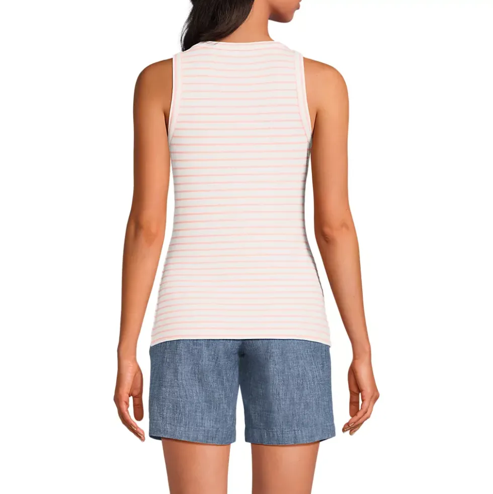 Women's Drapey Rib Fitted Henley Tank Top