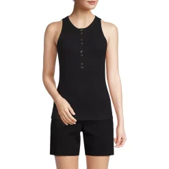 Women's Drapey Rib Fitted Henley Tank Top