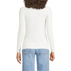 Women's Drapey Rib Fitted Long Sleeve Henley T-Shirt