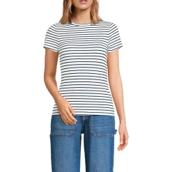 Women's Drapey Rib Fitted Short Sleeve Mini T-Shirt