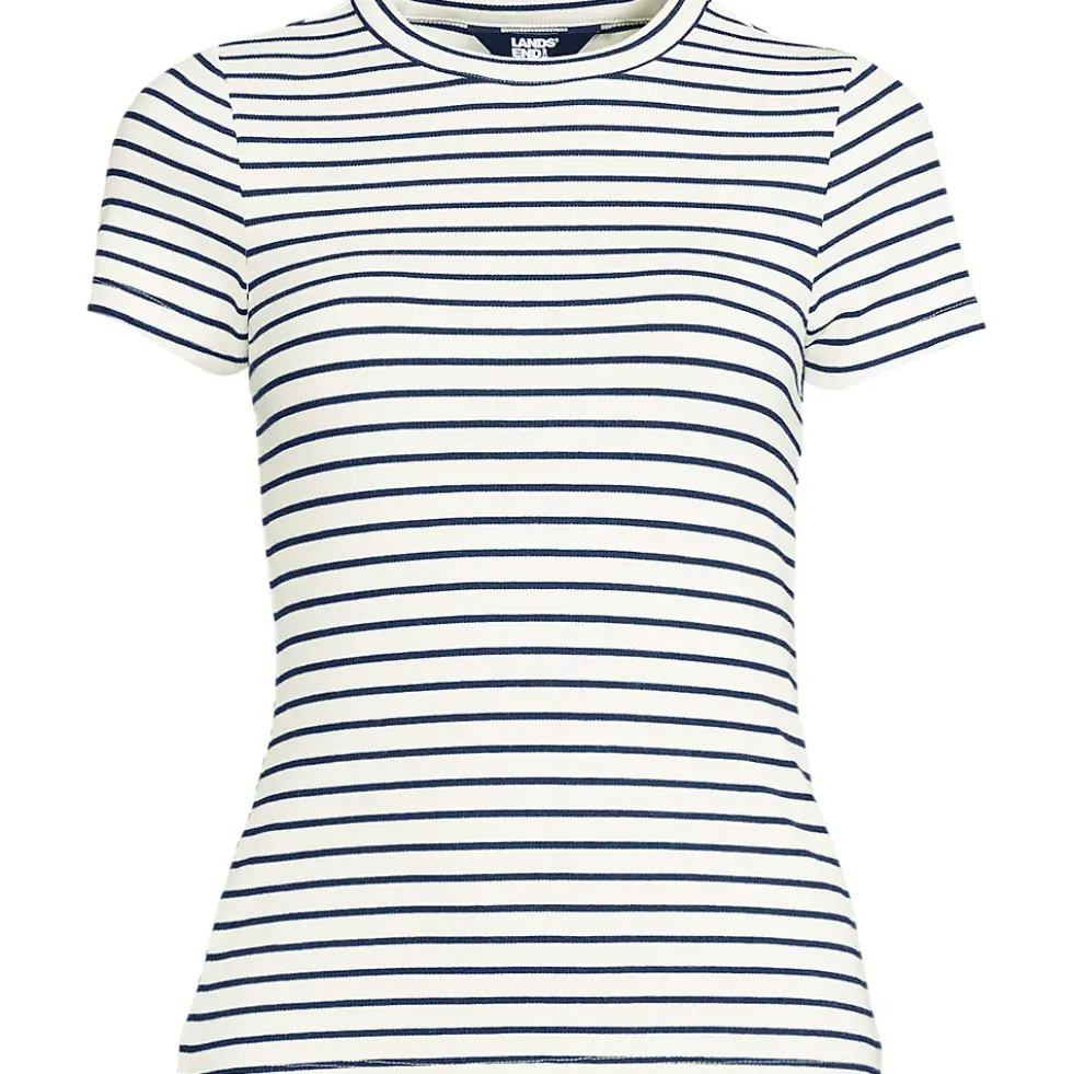Women's Drapey Rib Fitted Short Sleeve Mini T-Shirt