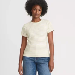 Women's Drapey Rib Fitted Short Sleeve T-Shirt