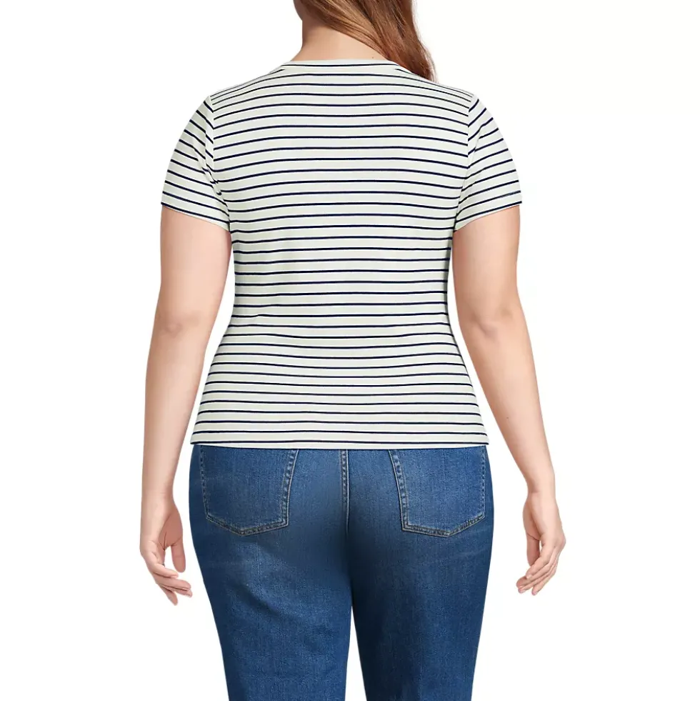 Women's Drapey Rib Fitted Short Sleeve T-Shirt