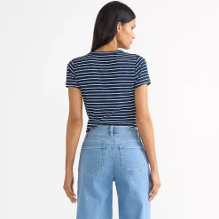 Women's Drapey Rib Fitted Short Sleeve T-Shirt