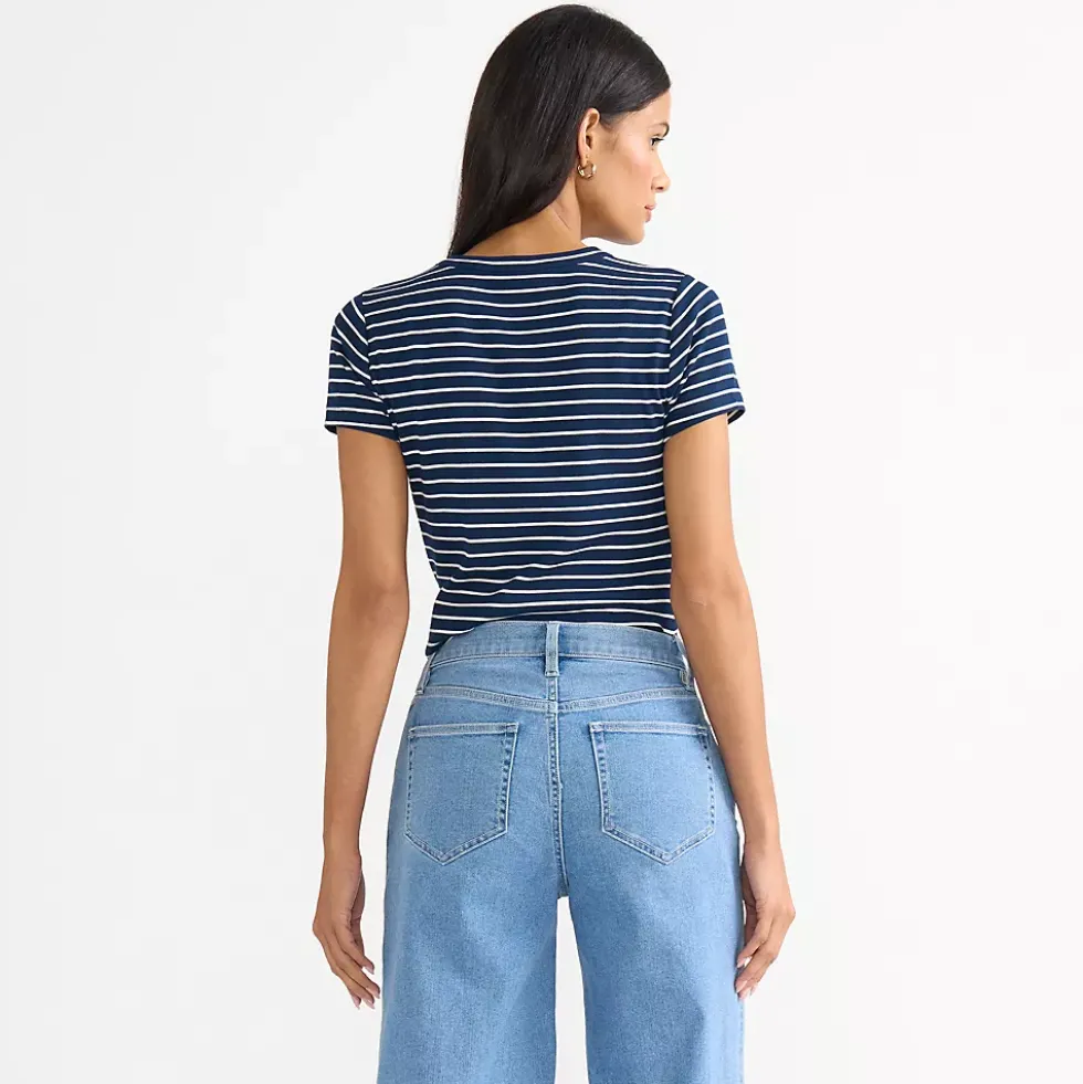Women's Drapey Rib Fitted Short Sleeve T-Shirt