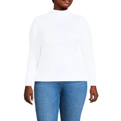 Women's Drapey Rib Skimming Long Sleeve Mock Neck