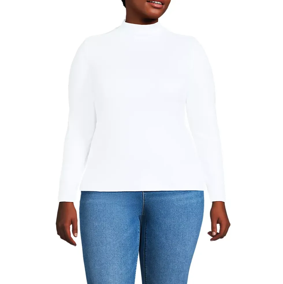 Women's Drapey Rib Skimming Long Sleeve Mock Neck