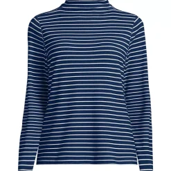 Women's Drapey Rib Skimming Long Sleeve Mock Neck