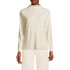Women's Drapey Rib Skimming Long Sleeve Mock Neck