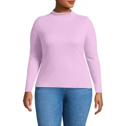 Women's Drapey Rib Skimming Long Sleeve Mock Neck