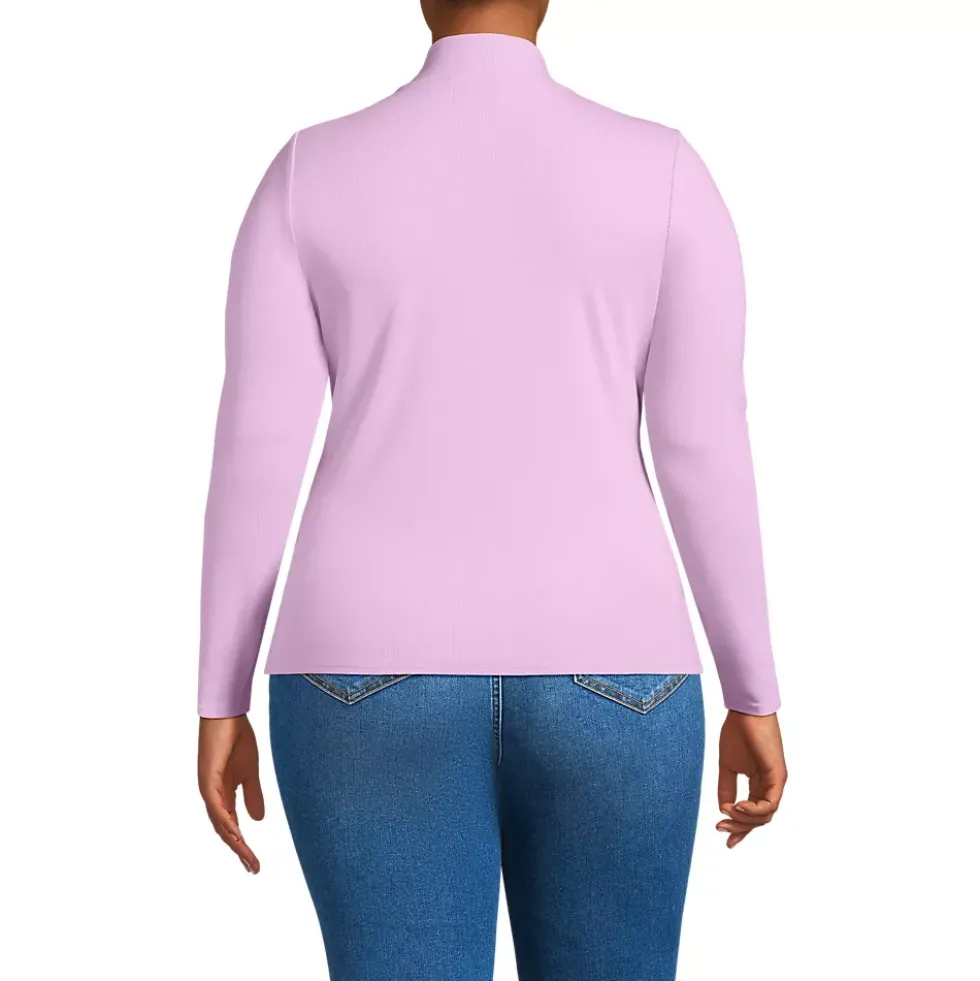 Women's Drapey Rib Skimming Long Sleeve Mock Neck