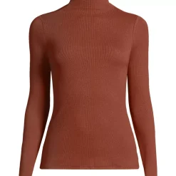 Women's Drapey Rib Skimming Long Sleeve Mock Neck