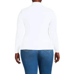 Women's Drapey Rib Skimming Long Sleeve Mock Neck