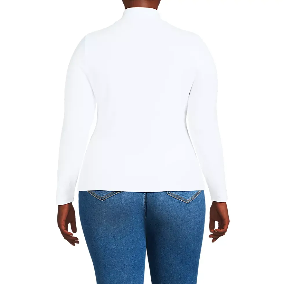 Women's Drapey Rib Skimming Long Sleeve Mock Neck