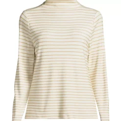 Women's Drapey Rib Skimming Long Sleeve Mock Neck