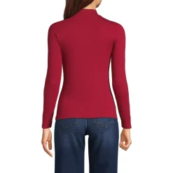 Women's Drapey Rib Skimming Long Sleeve Mock Neck