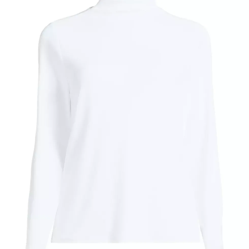 Women's Drapey Rib Skimming Long Sleeve Mock Neck