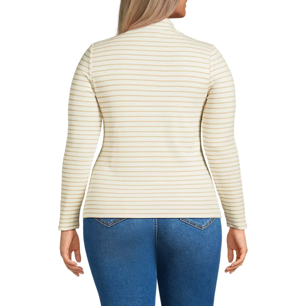 Women's Drapey Rib Skimming Long Sleeve Mock Neck
