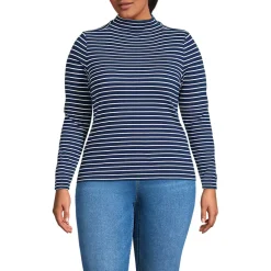 Women's Drapey Rib Skimming Long Sleeve Mock Neck