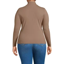 Women's Drapey Rib Skimming Long Sleeve Mock Neck