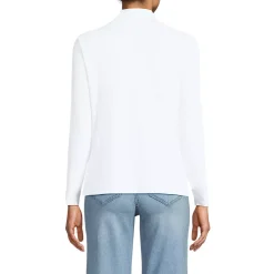 Women's Drapey Rib Skimming Long Sleeve Mock Neck