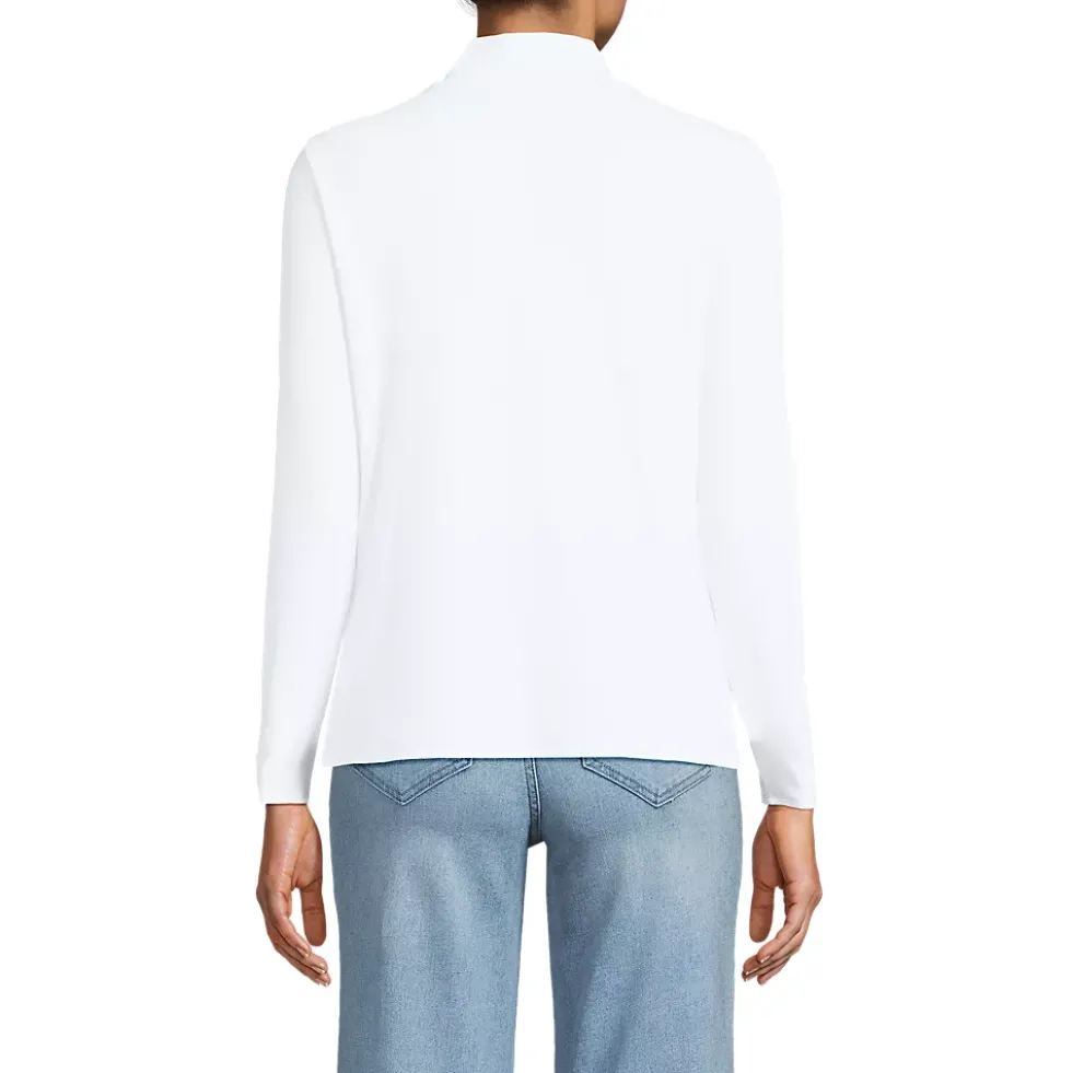 Women's Drapey Rib Skimming Long Sleeve Mock Neck