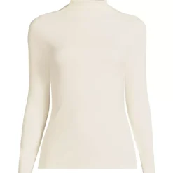 Women's Drapey Rib Skimming Long Sleeve Mock Neck