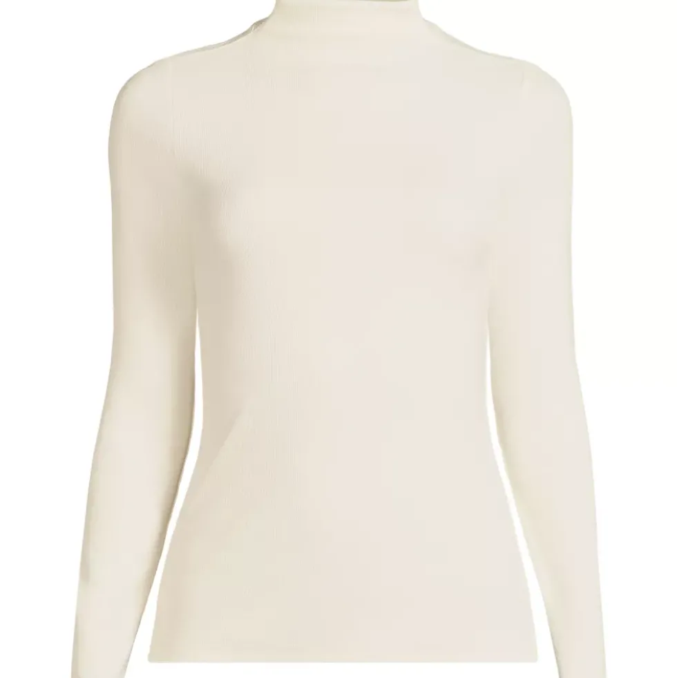 Women's Drapey Rib Skimming Long Sleeve Mock Neck