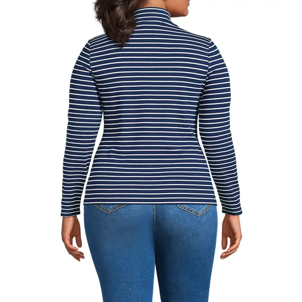 Women's Drapey Rib Skimming Long Sleeve Mock Neck