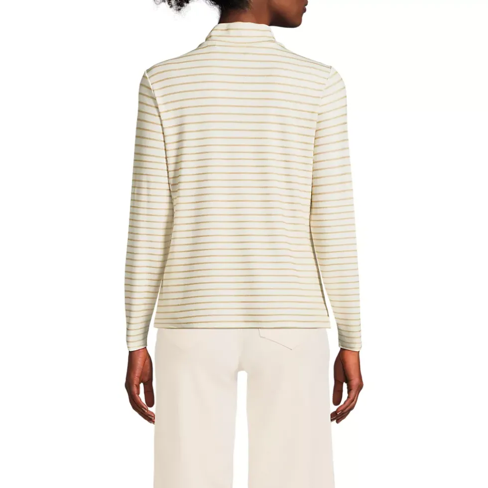 Women's Drapey Rib Skimming Long Sleeve Mock Neck