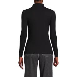 Women's Drapey Rib Skimming Long Sleeve Mock Neck