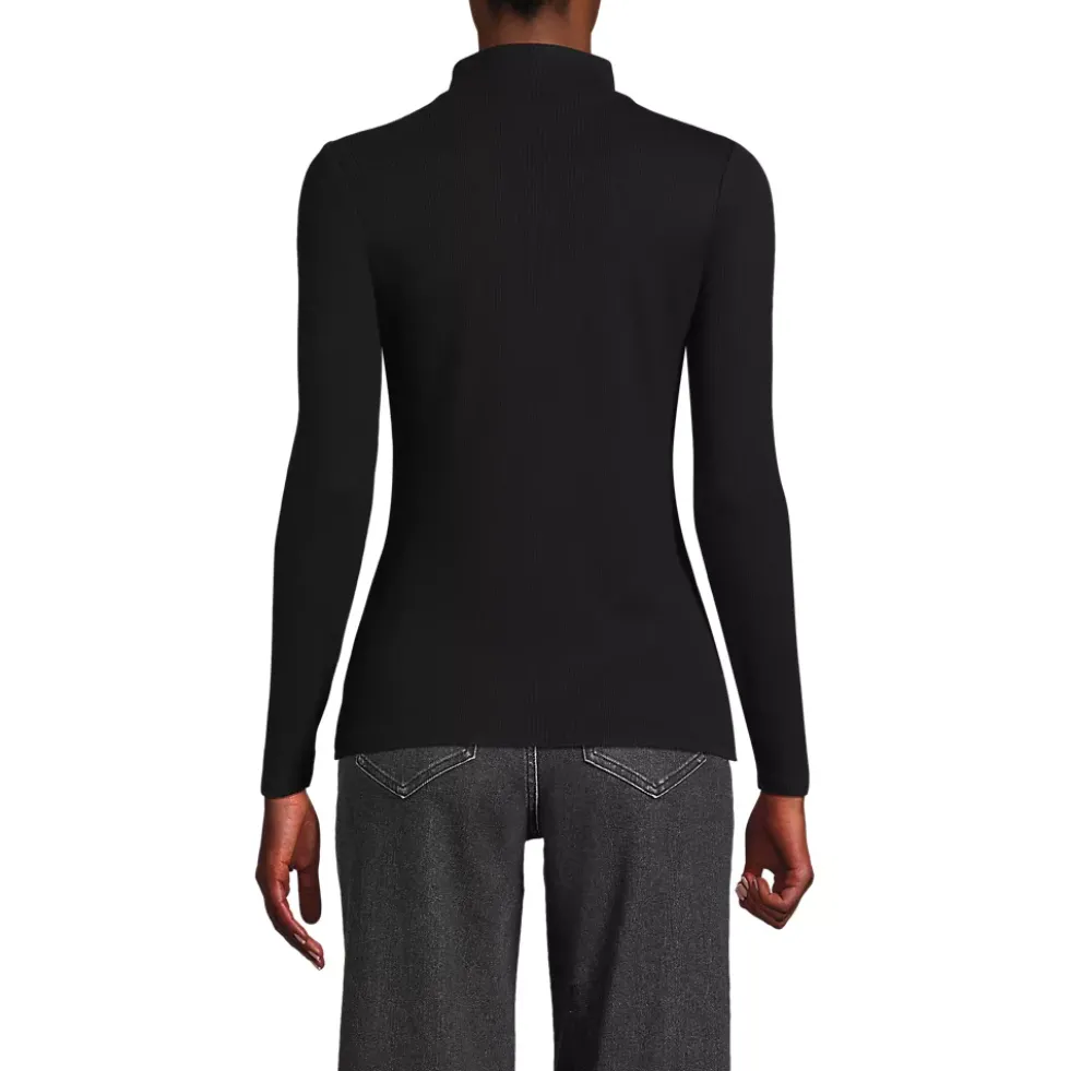 Women's Drapey Rib Skimming Long Sleeve Mock Neck