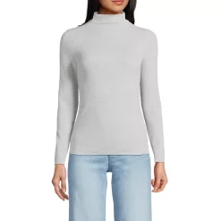 Women's Drapey Rib Skimming Long Sleeve Mock Neck
