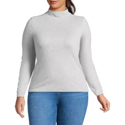 Women's Drapey Rib Skimming Long Sleeve Mock Neck