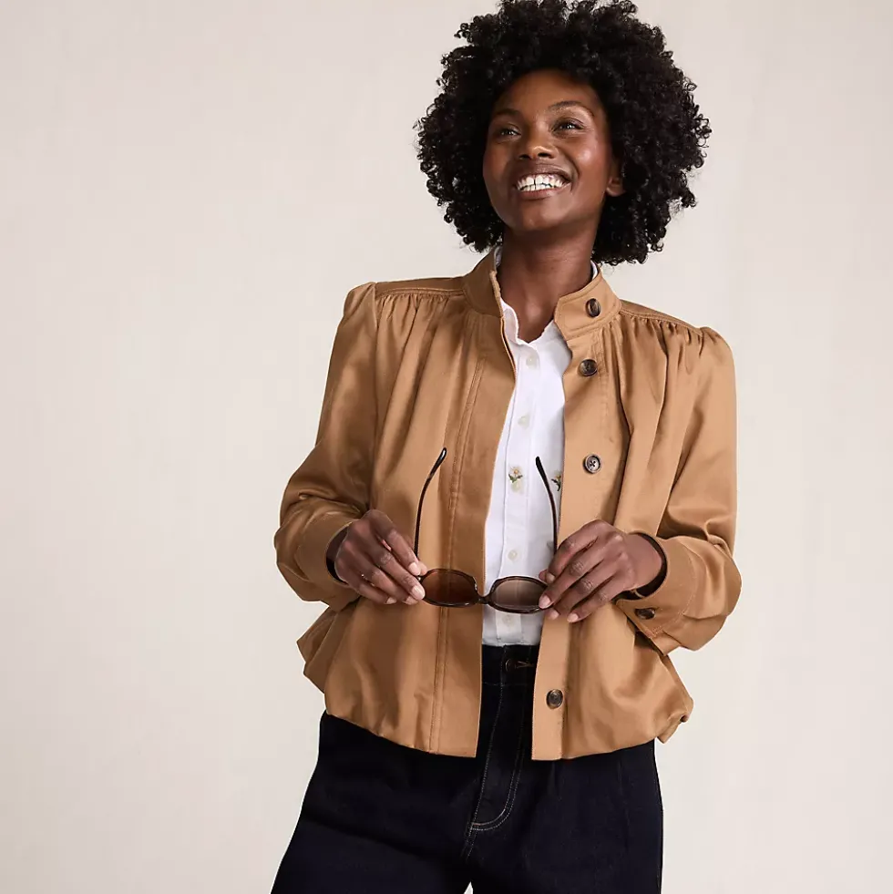 Women's Drapey Twill Bubble Hem Jacket