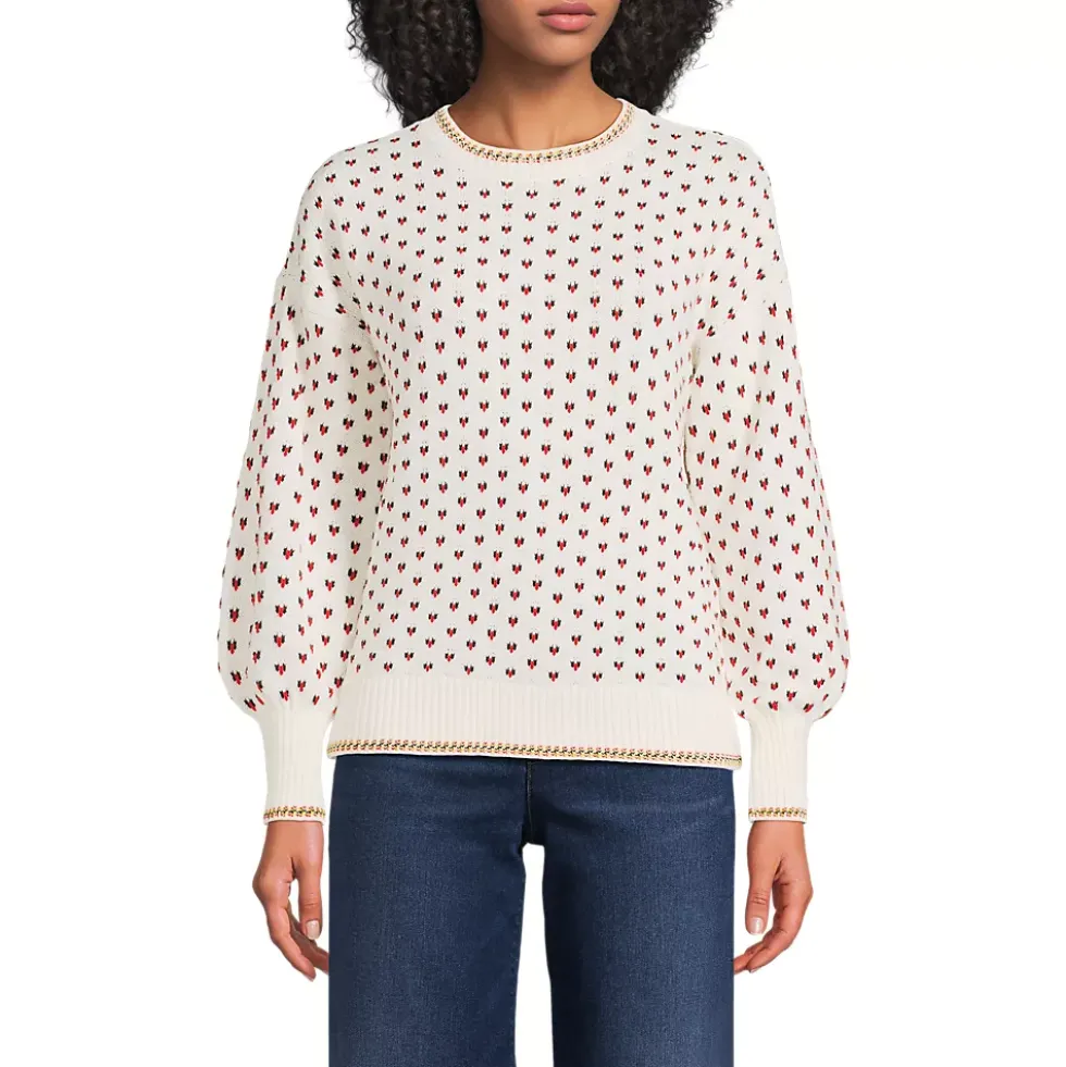 Women's Drifter All Over Jacquard Jersey Crew Neck Sweater