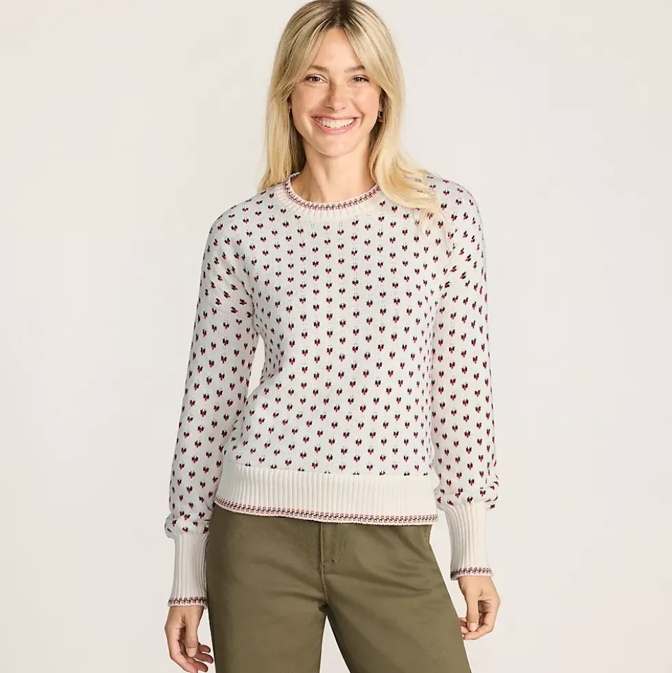 Women's Drifter All Over Jacquard Jersey Crew Neck Sweater