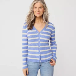 Women's Drifter Baby Cable VNeck Cardigan Sweater - Set Top