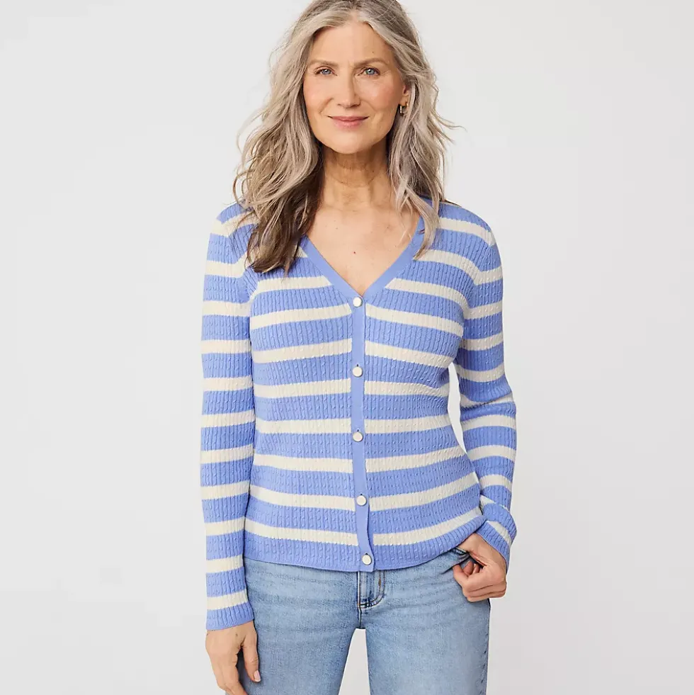 Women's Drifter Baby Cable VNeck Cardigan Sweater - Set Top