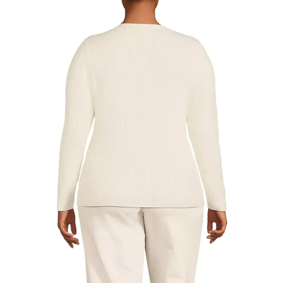 Women's Drifter Baby Cable VNeck Cardigan Sweater - Set Top