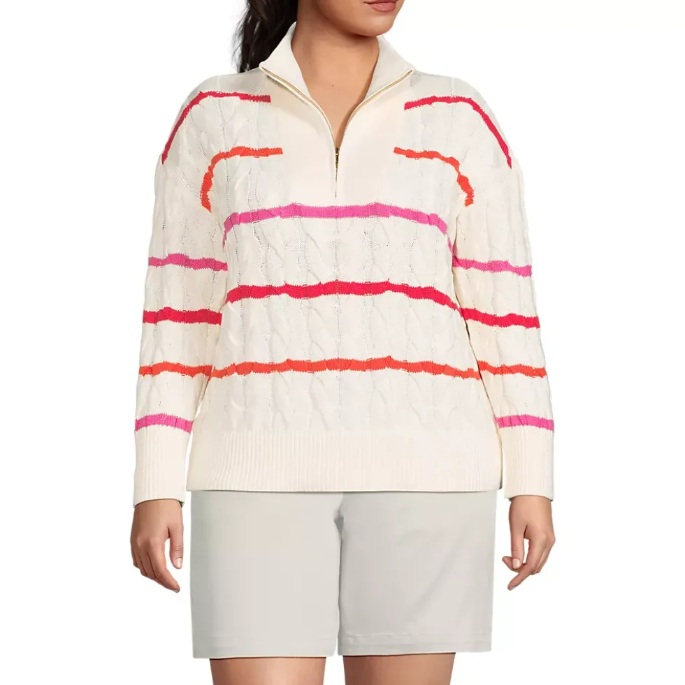 Women's Drifter Cable Quarter Zip Sweater