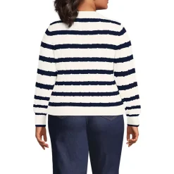 Women's Drifter Classic Cable Crew Neck Cardigan Sweater