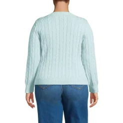 Women's Drifter Classic Cable Crew Neck Cardigan Sweater
