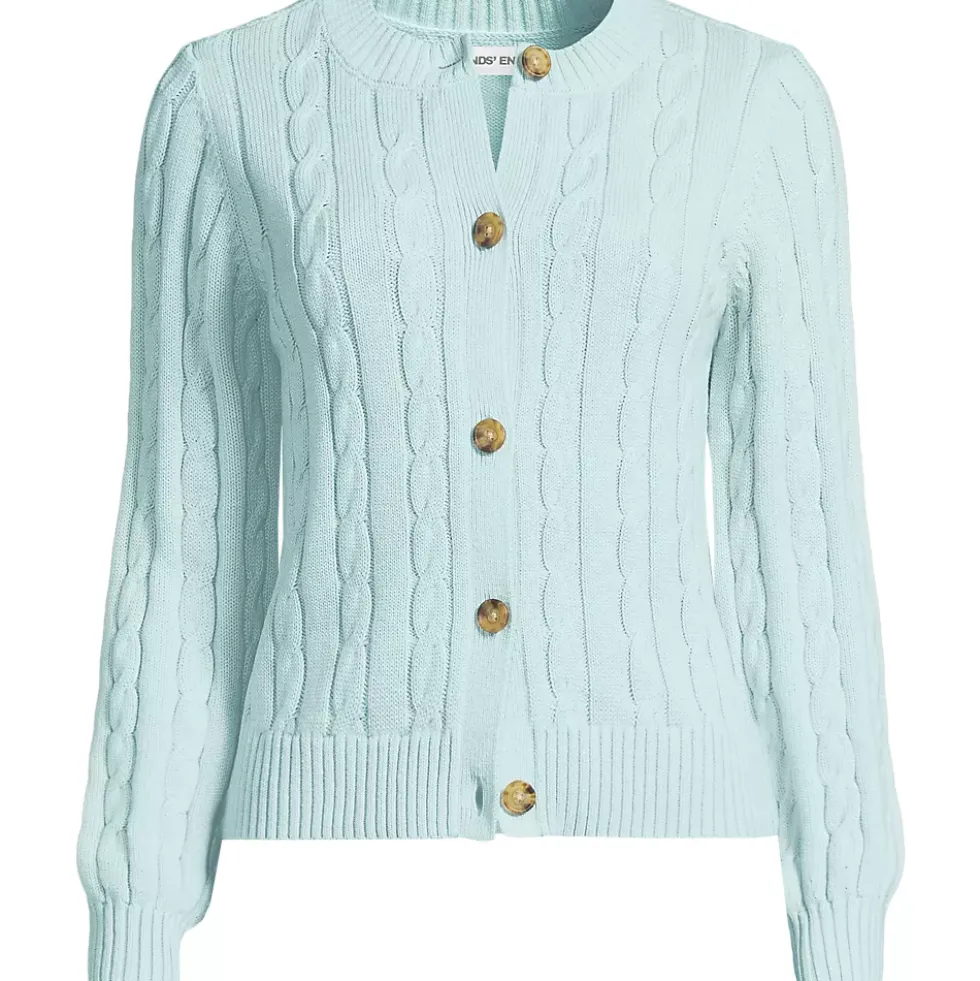 Women's Drifter Classic Cable Crew Neck Cardigan Sweater