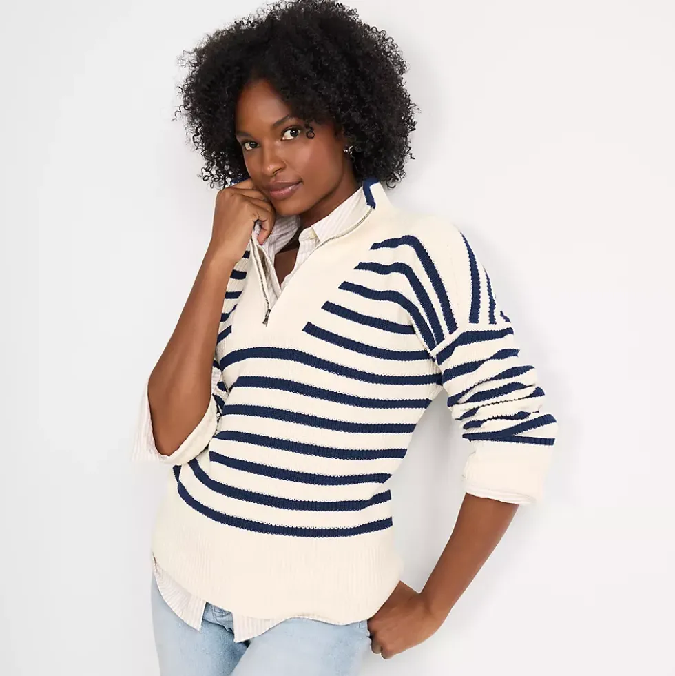 Women's Drifter Cotton Quarter Zip Pullover Sweater